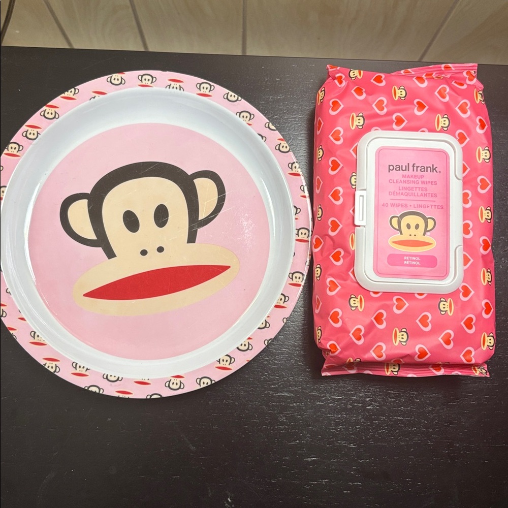 Paul Frank wipes (NWT) and melamine plate